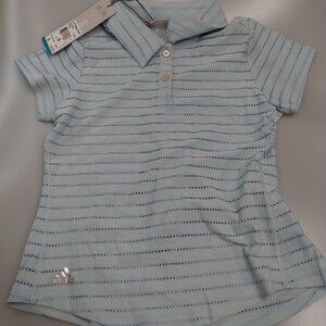 Adidas Kids ClimaCool Polo Shirt Light Blue SoBlue Short Sleeve Size Small NWT